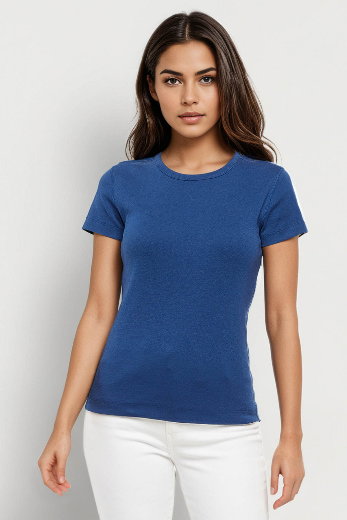 Crew-Neck Short Sleeve Tee | Navy Peony