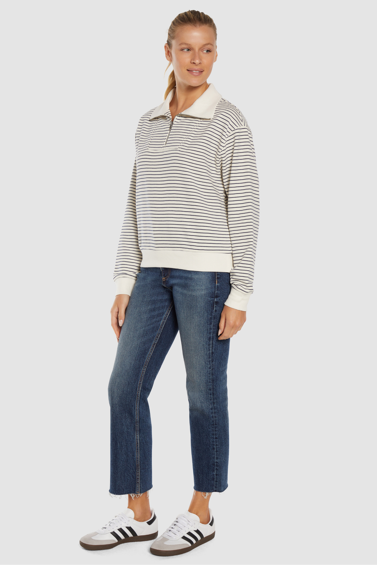 Marty Pullover | Egret Peacoat Stripe