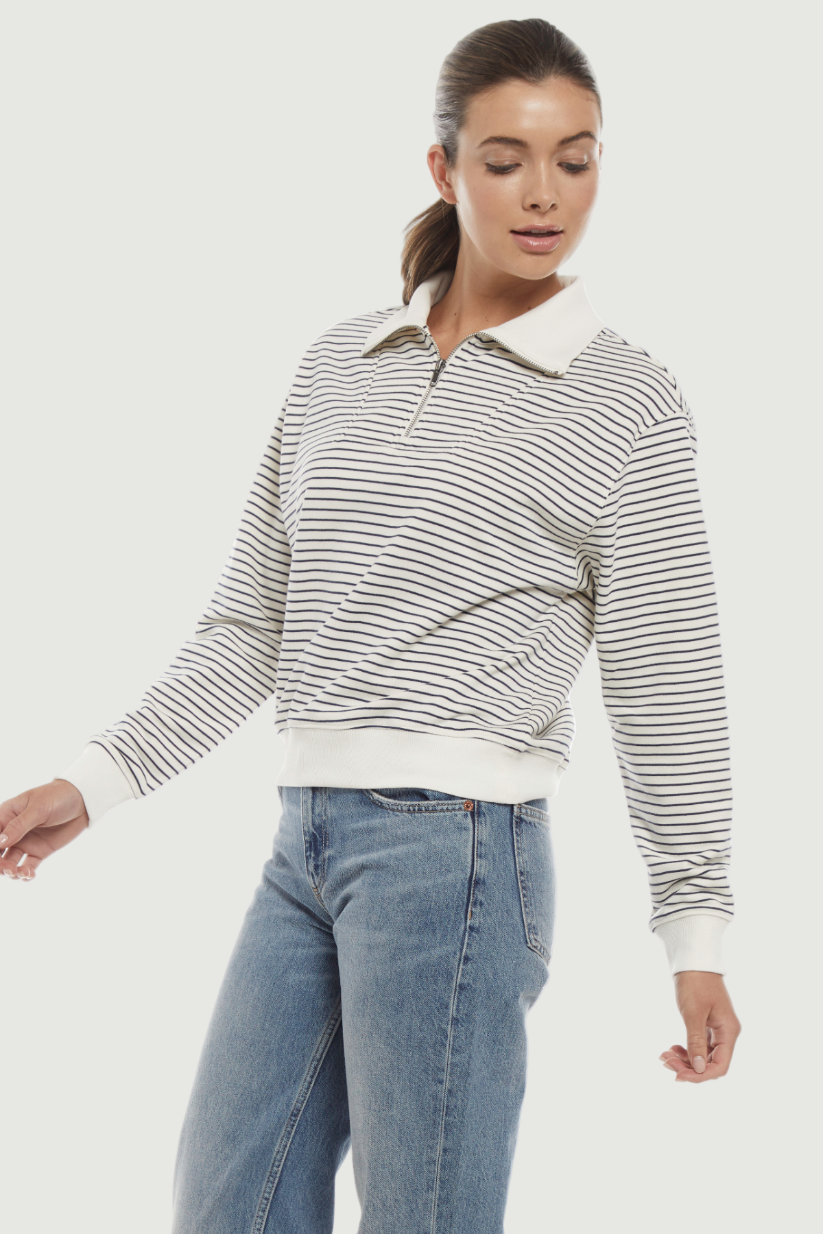 Marty Pullover | Egret Peacoat Stripe