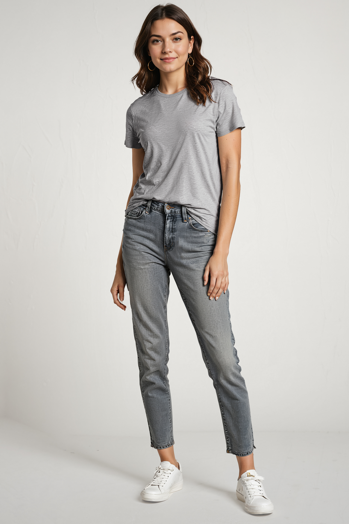 Rib Crew Tee | Heather Gray