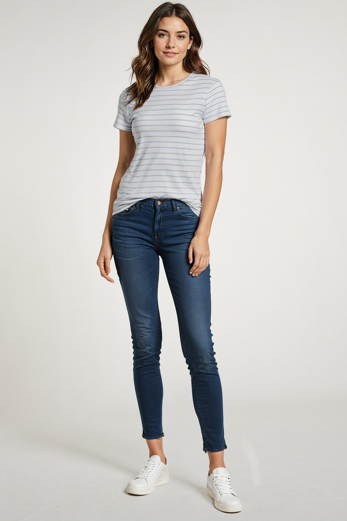 Rib Crew Stripe Tee | Kentucky Blue Stripe