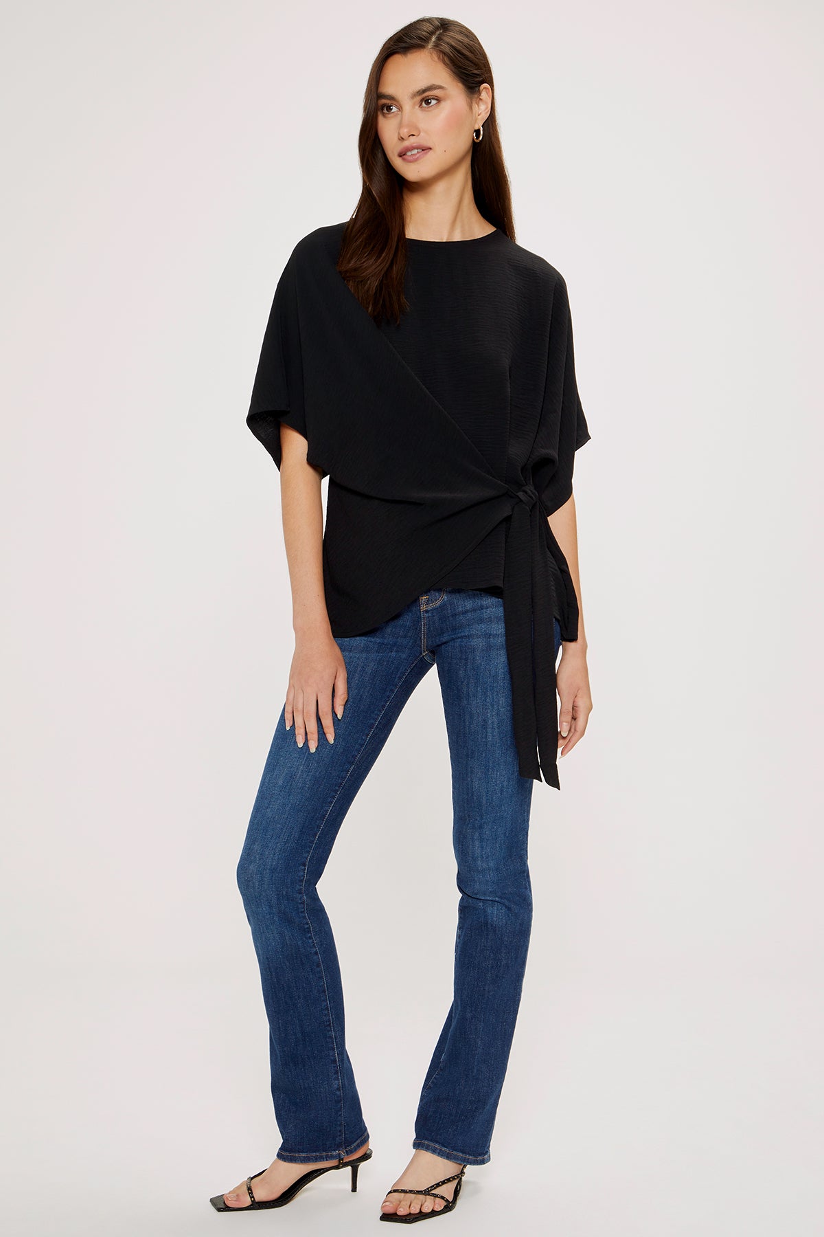 Blair Front Tie Top | Black