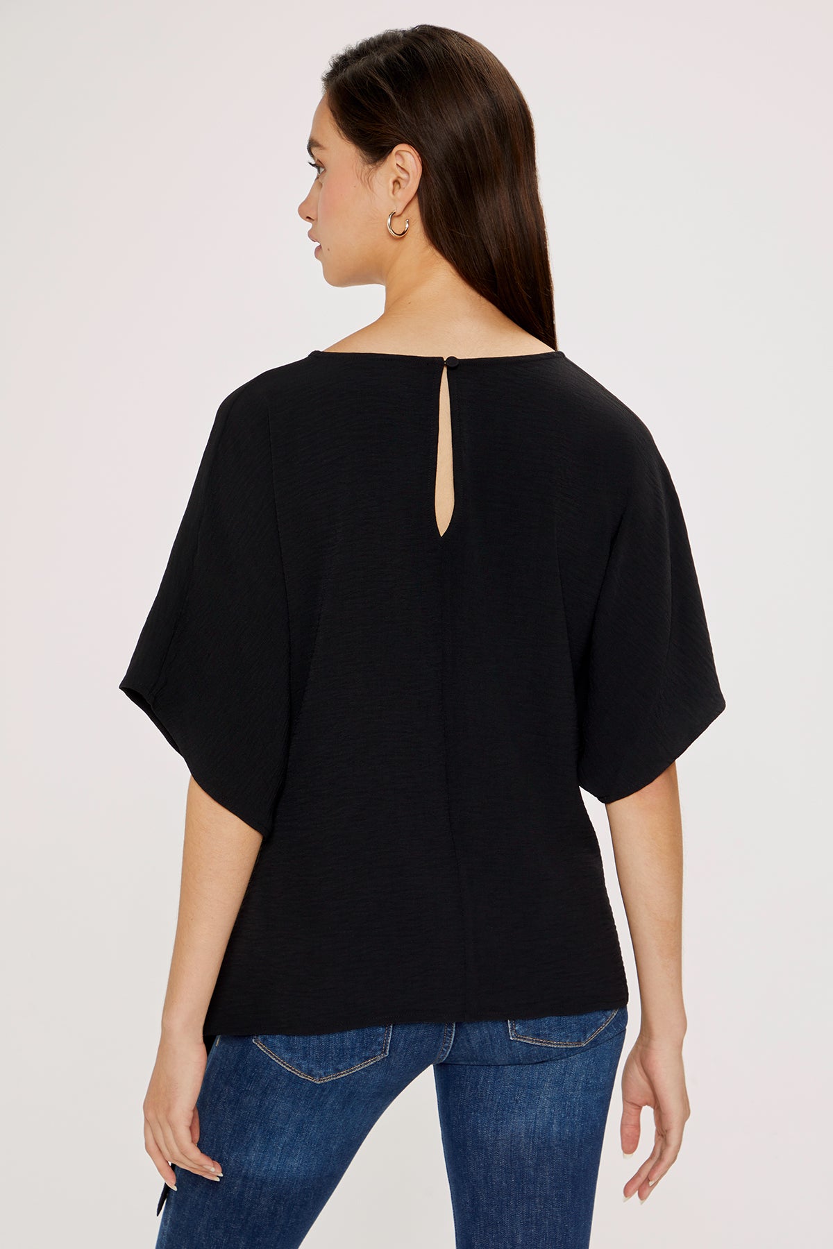 Blair Front Tie Top | Black