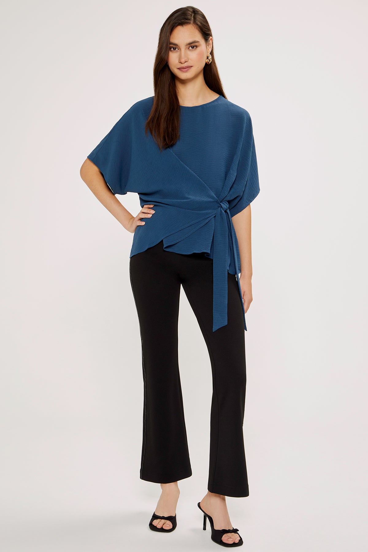 Blair Front Tie Top | Blue Wing Teal