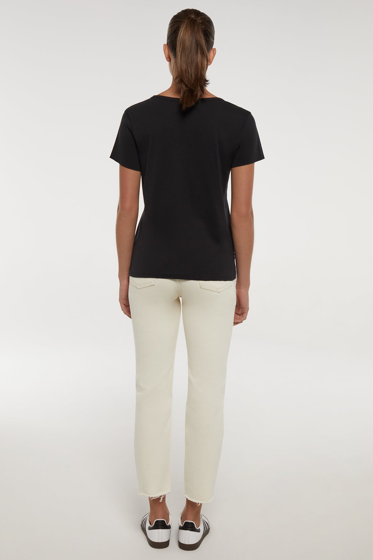 V-Neck Short Sleeve Tee | Black