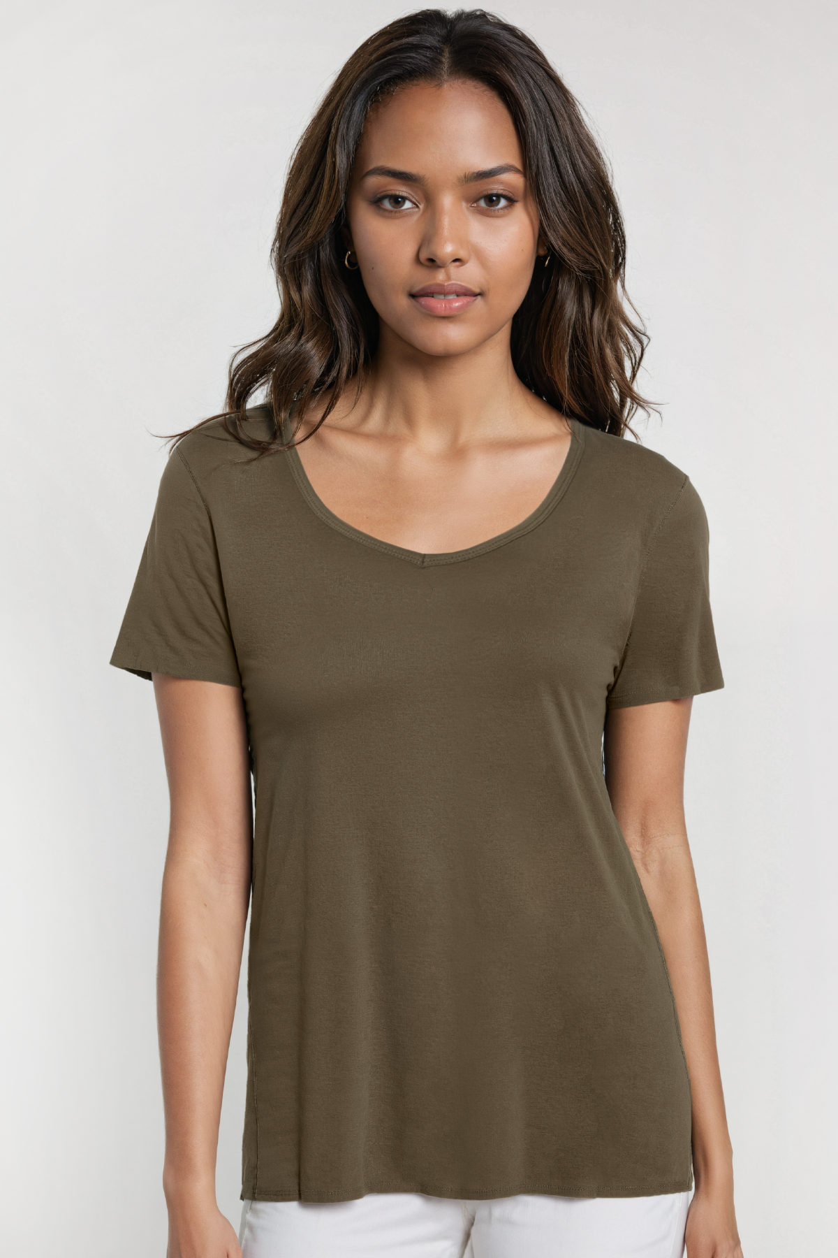 V-Neck Short Sleeve Tee | Grape Leaf