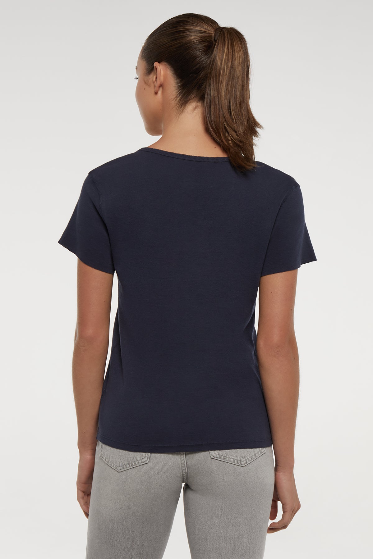 V-Neck Short Sleeve Tee | Navy
