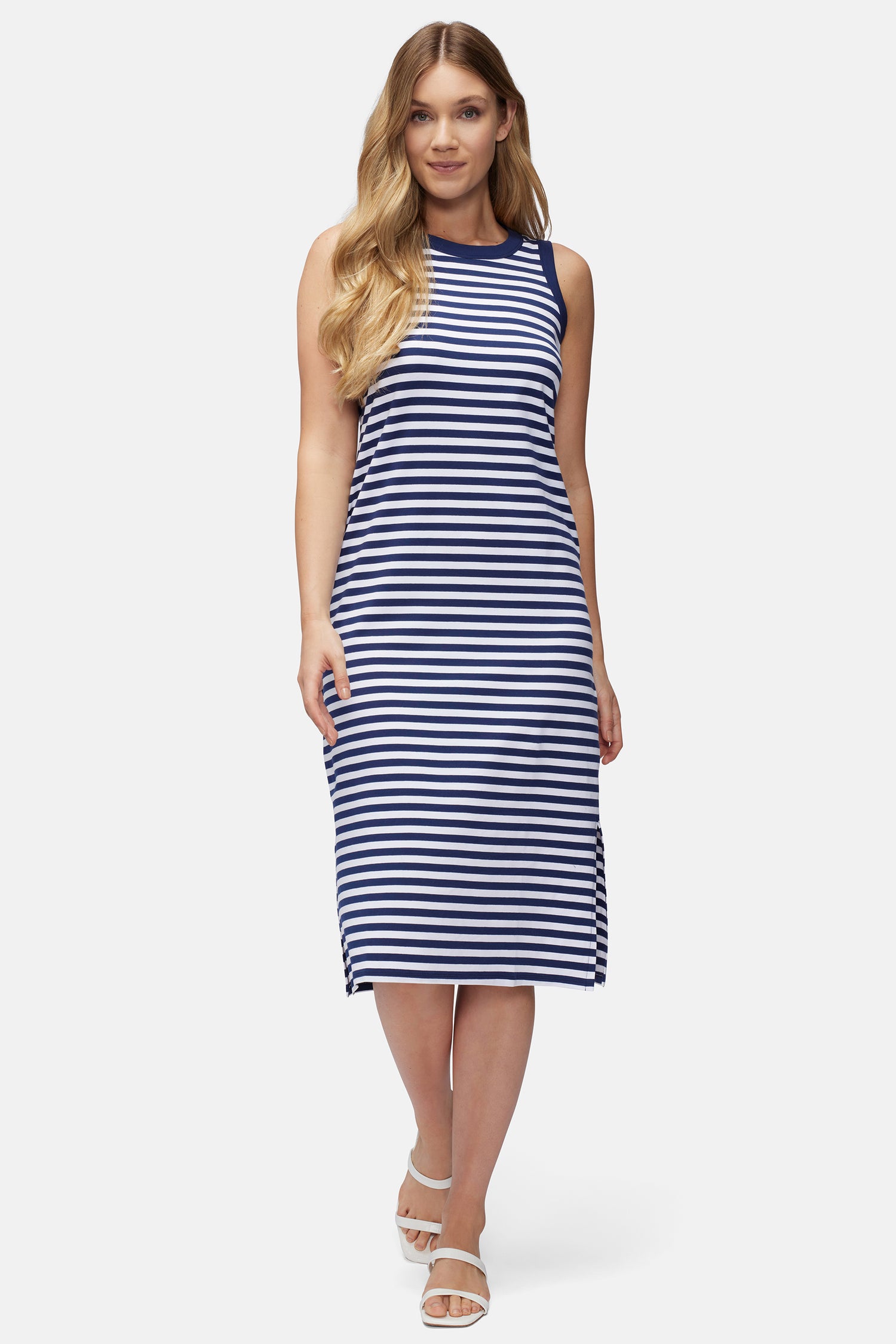 Kay Stripe Tank Dress | Navy Stripe