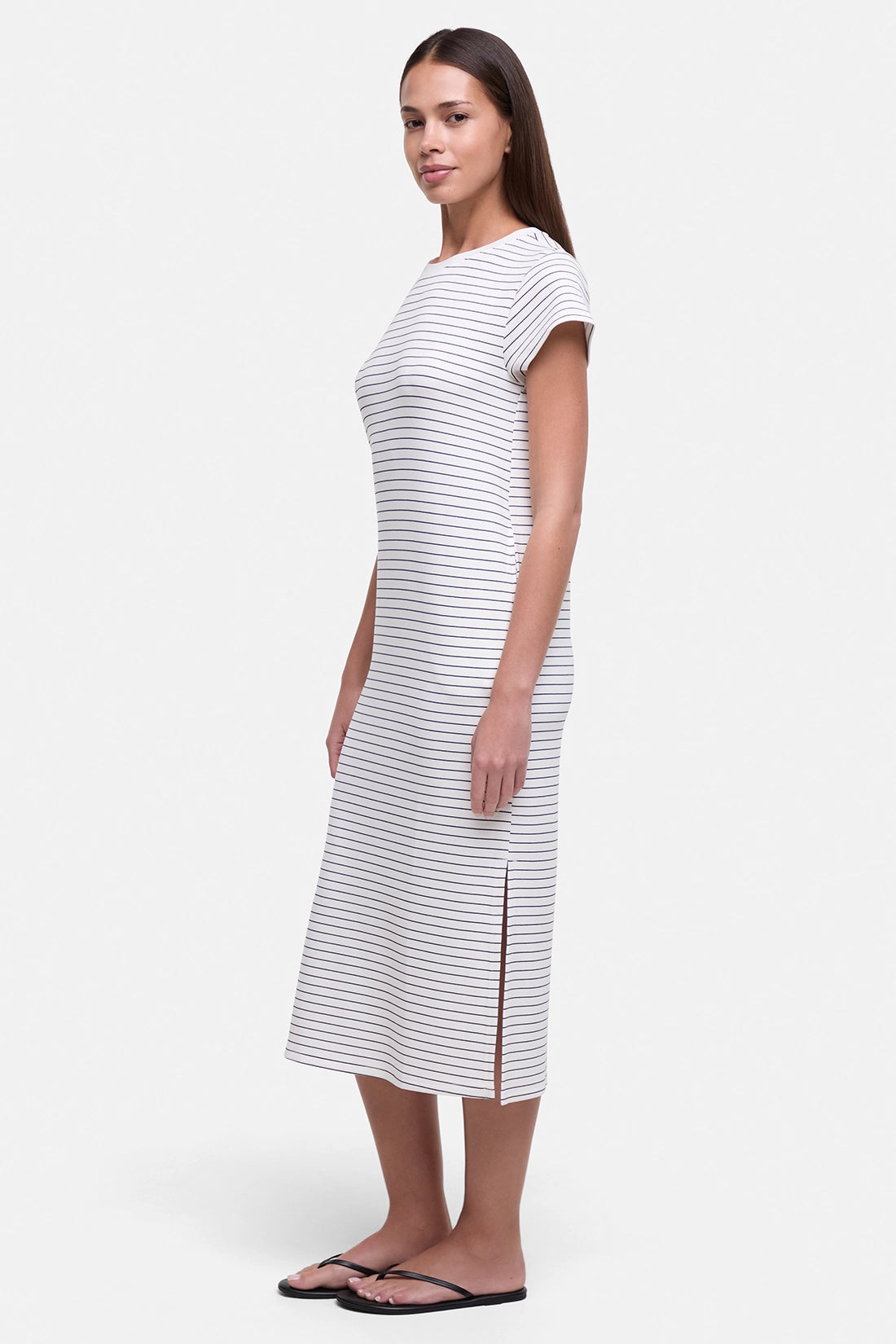 Rowyn Midi Dress | Black Mini Stripe