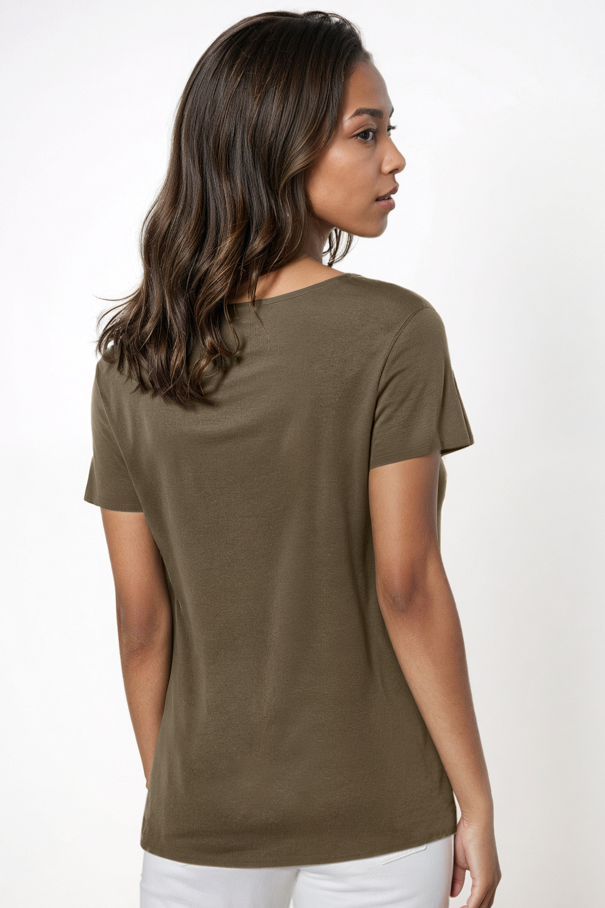 V-Neck Short Sleeve Tee | Grape Leaf
