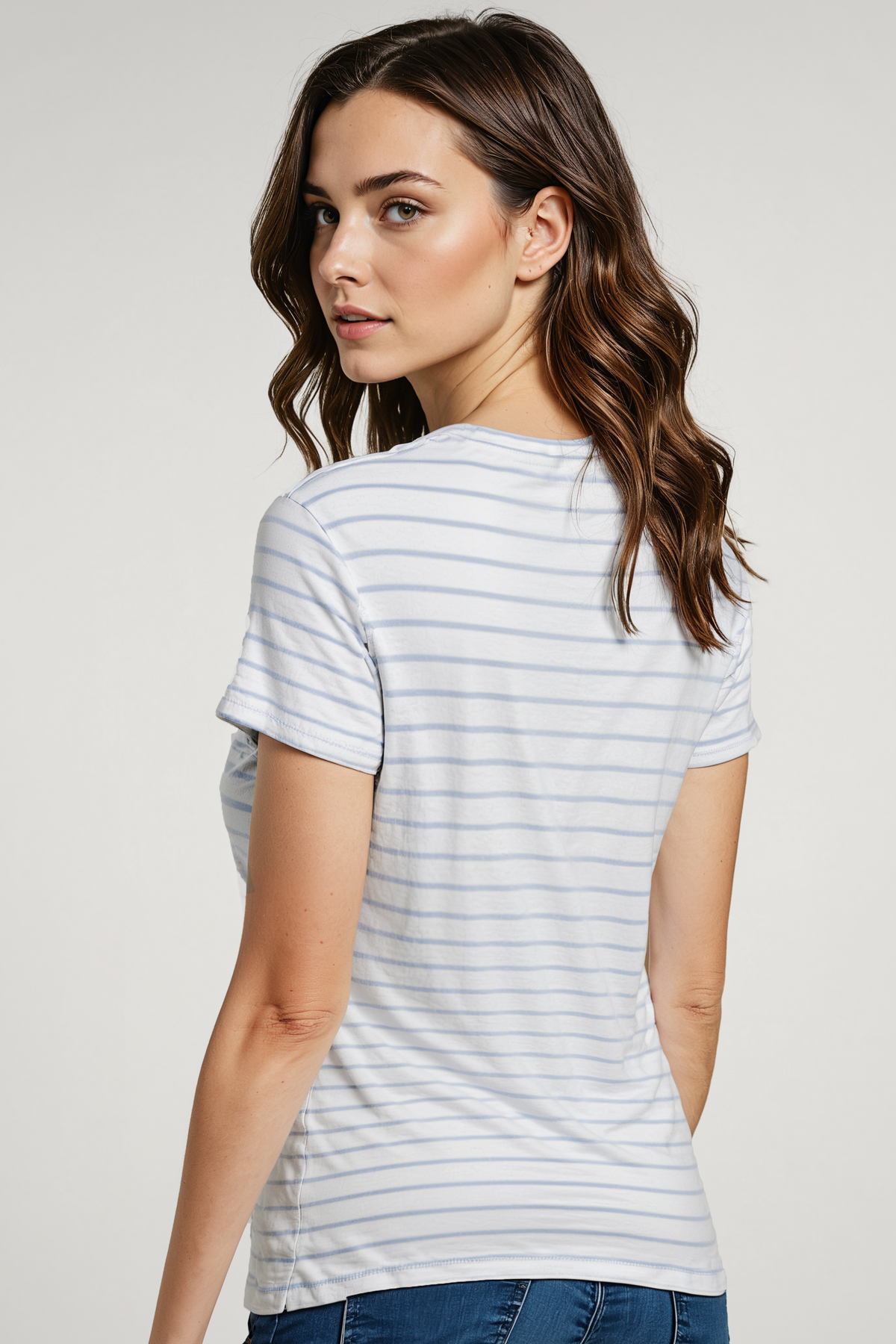 Rib Crew Stripe Tee | Kentucky Blue Stripe