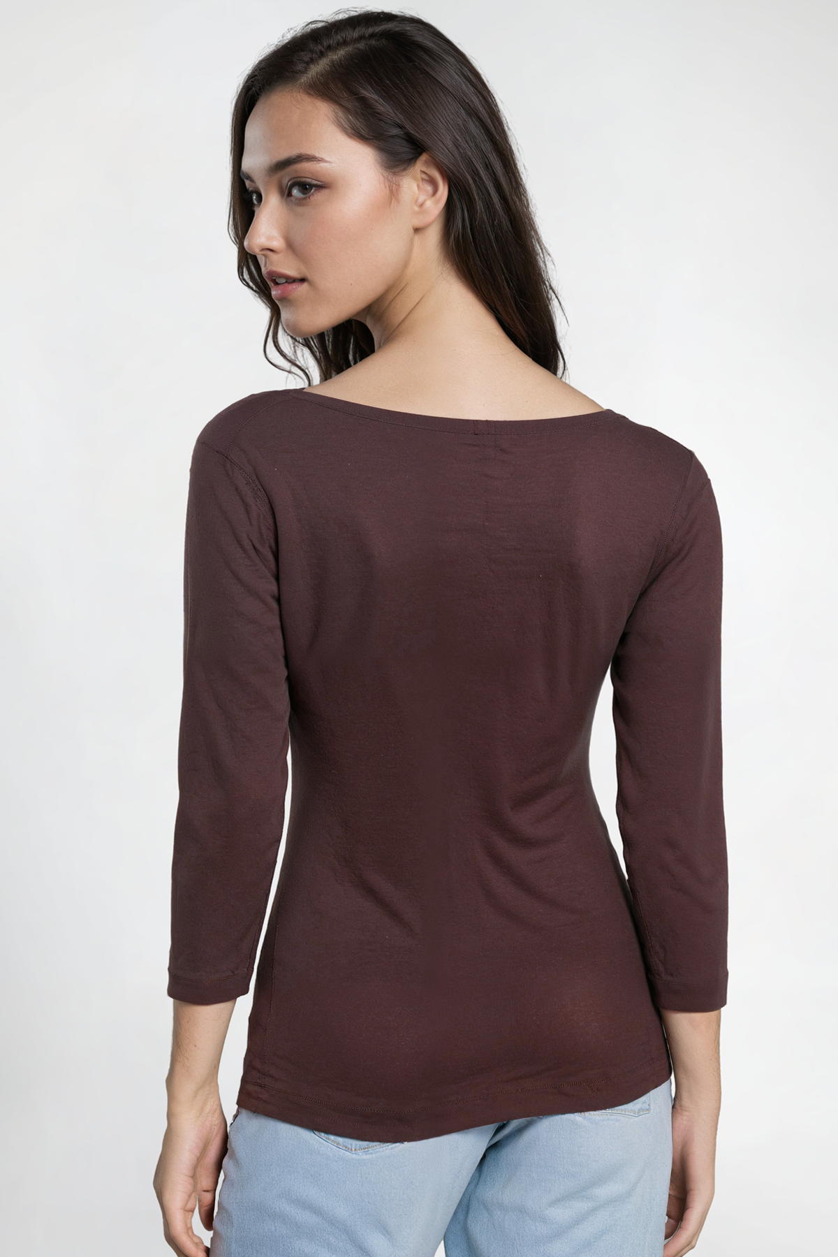3/4 Sleeve British Tee | Chocolate Plum