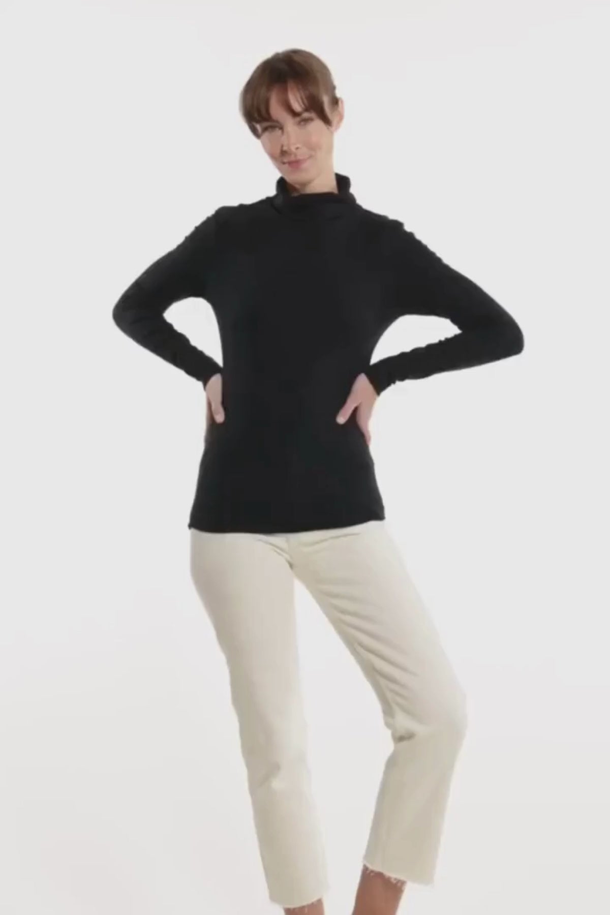 Refined Rib Long Sleeve Turtleneck | Black