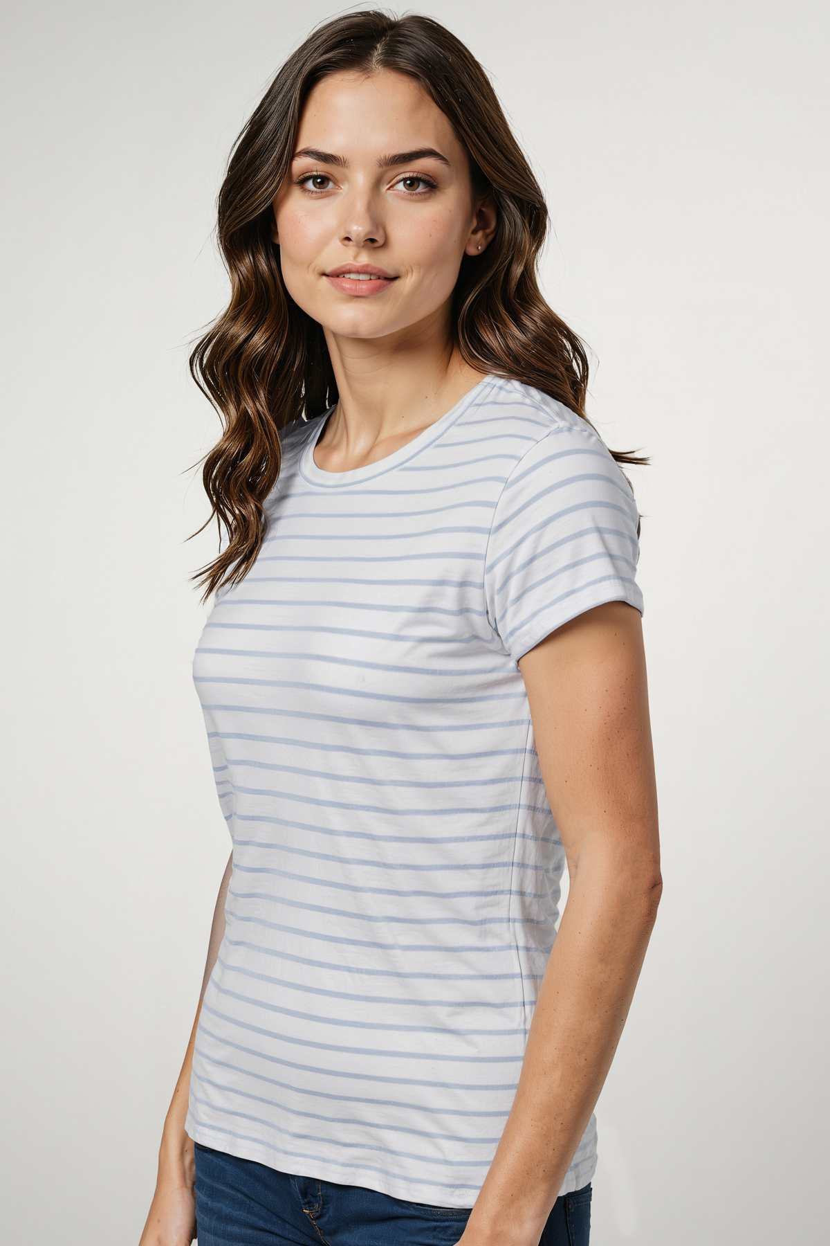 Rib Crew Stripe Tee | Kentucky Blue Stripe