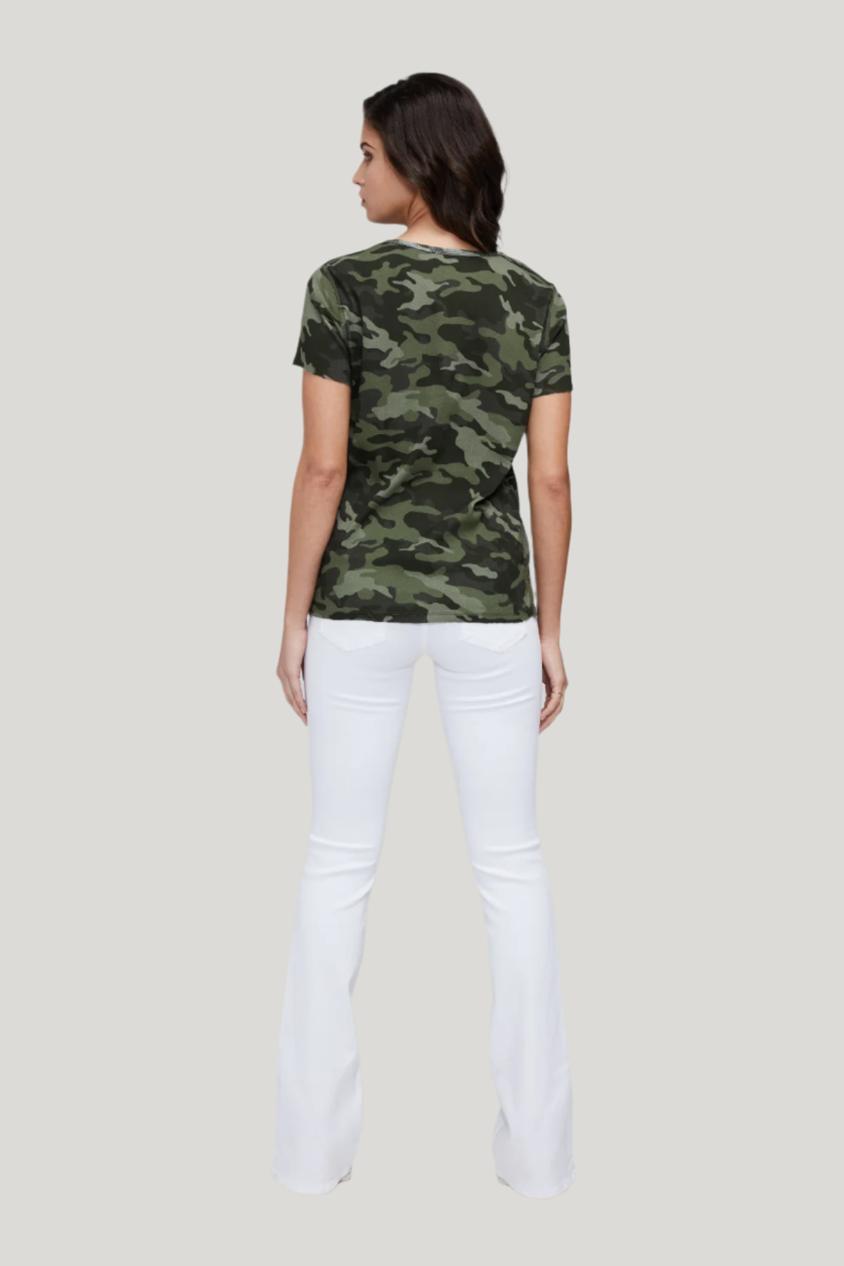 V-Neck Short Sleeve Tee | Forest Night Camo