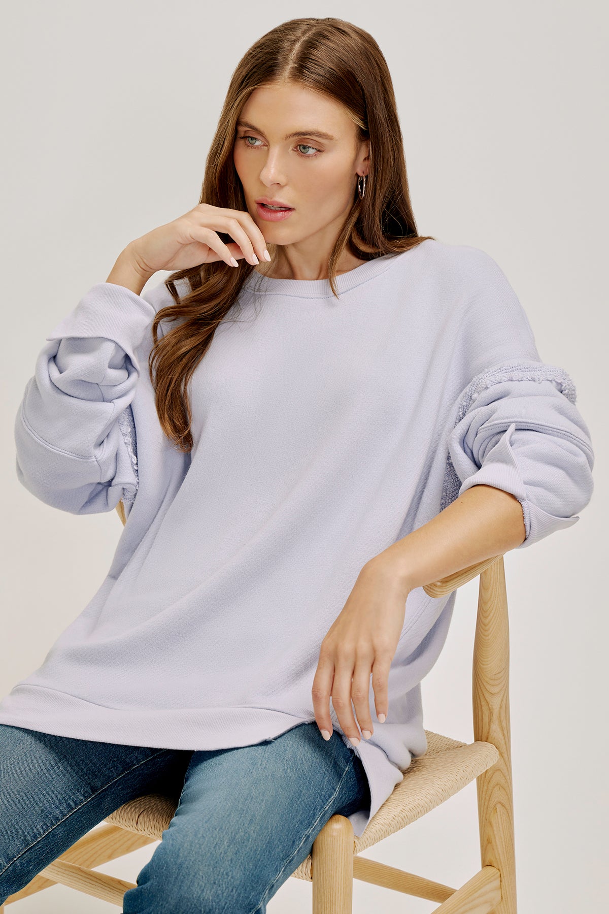 Terry Slouch Slit Pullover – Three Dots