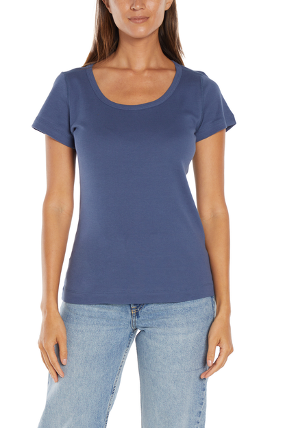 Short Sleeve Round Neck Tee | Partly Cloudy