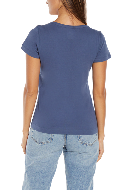 Short Sleeve Round Neck Tee | Partly Cloudy