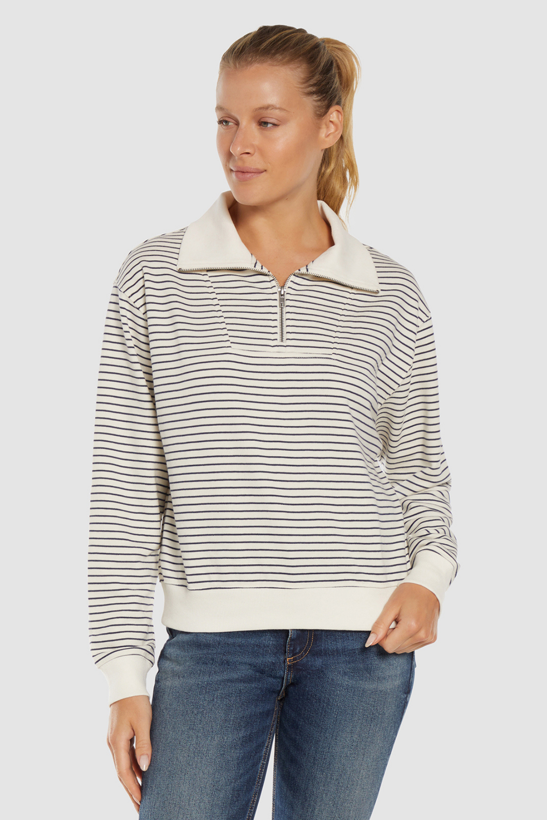 Marty Pullover | Egret Peacoat Stripe