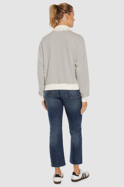 Marty Pullover | Egret Peacoat Stripe