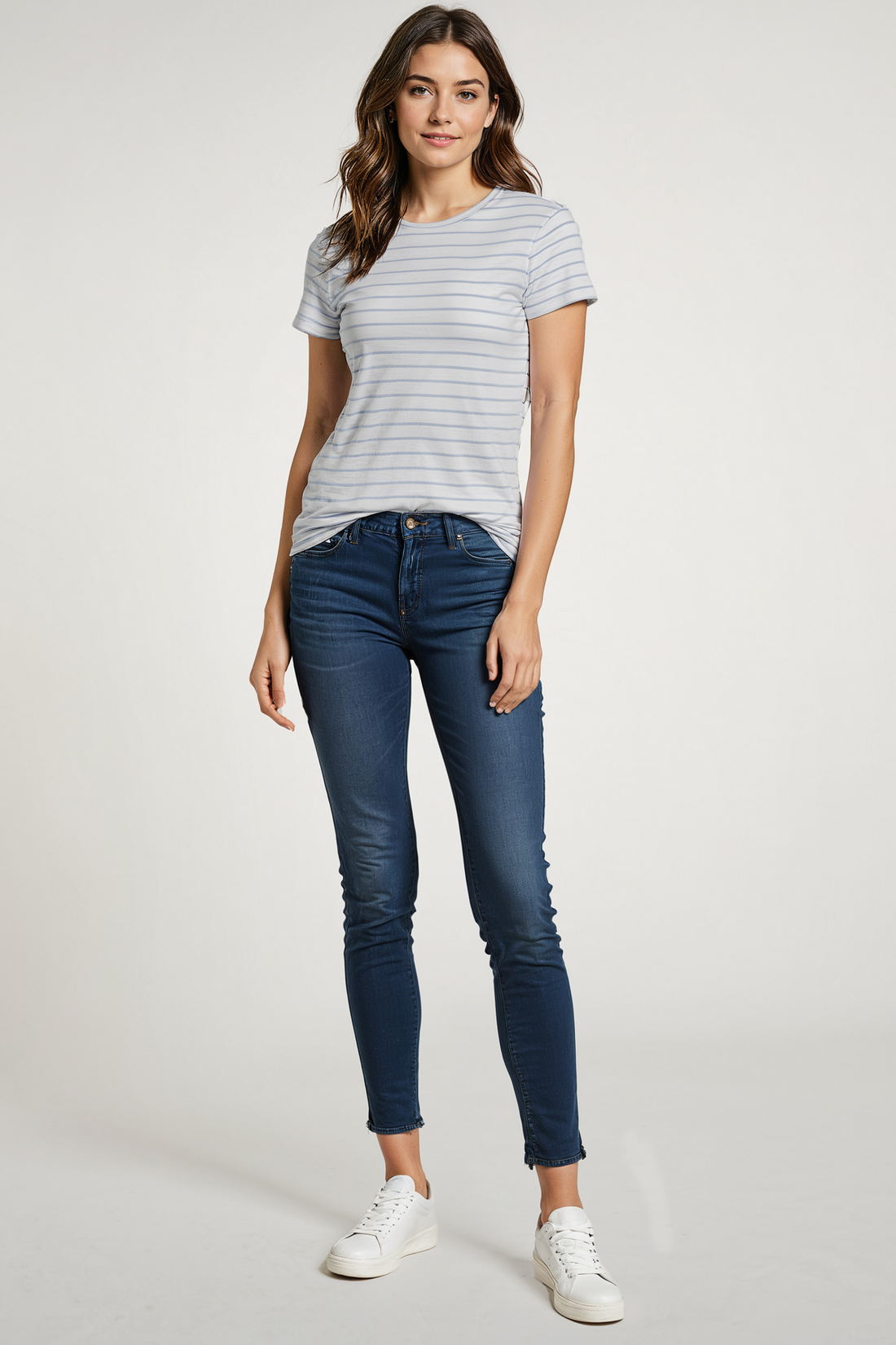 Rib Crew Stripe Tee | Kentucky Blue Stripe