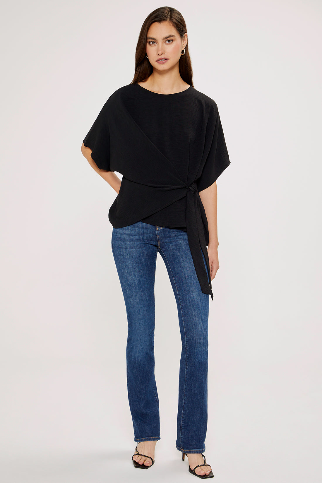 Blair Front Tie Top | Black