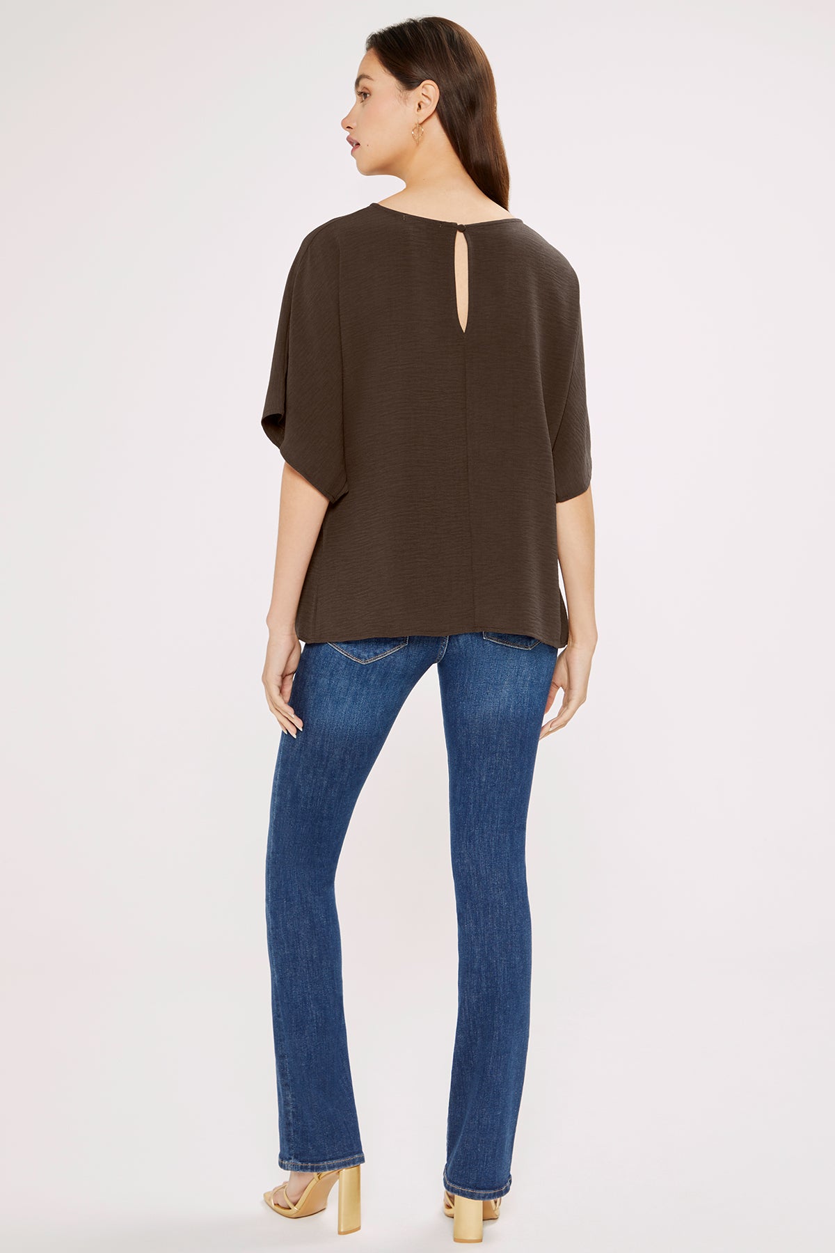 Blair Front Tie Top | Chocolate Brown