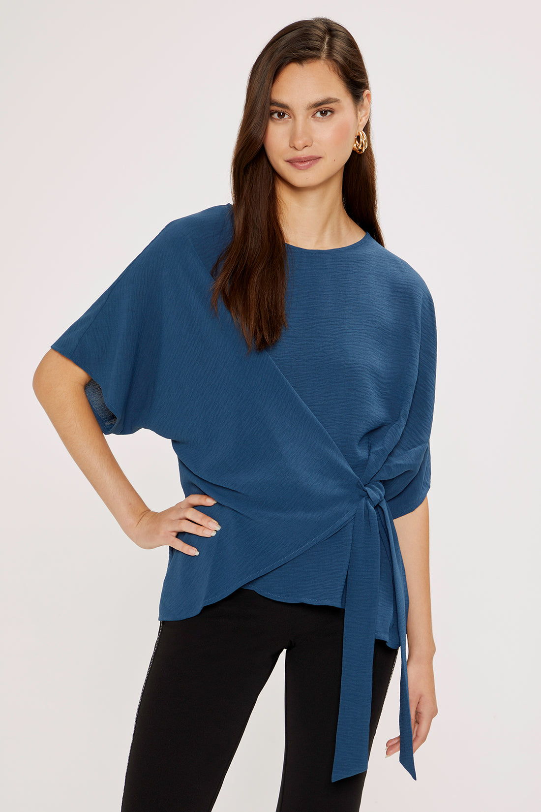 Blair Front Tie Top | Blue Wing Teal