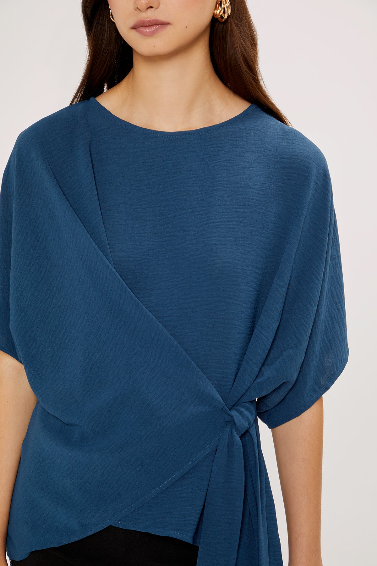 Blair Front Tie Top | Blue Wing Teal