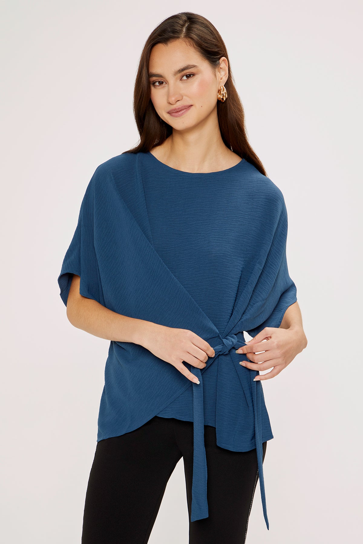 Blair Front Tie Top | Blue Wing Teal