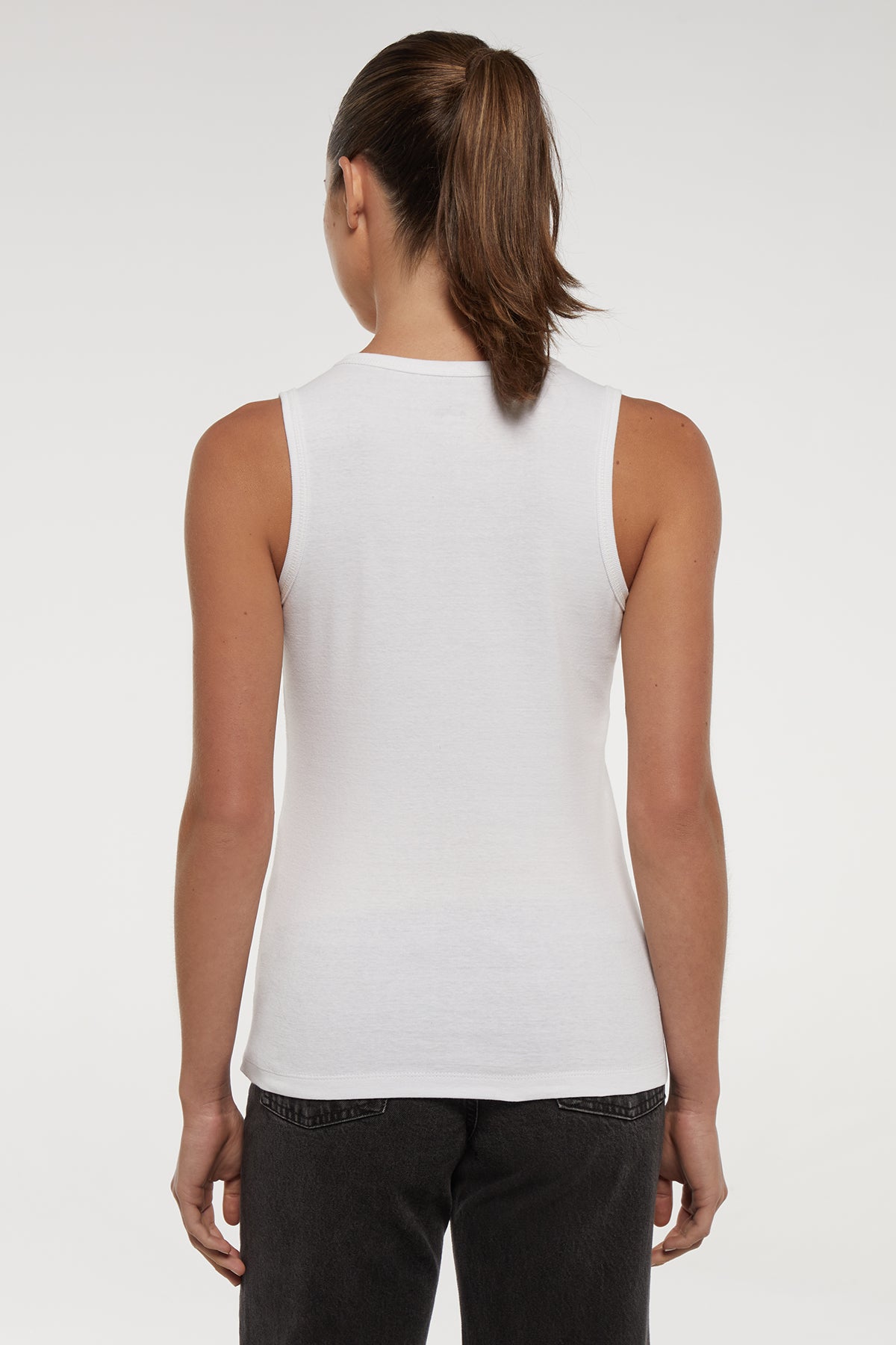 Rib Crew Tank - White