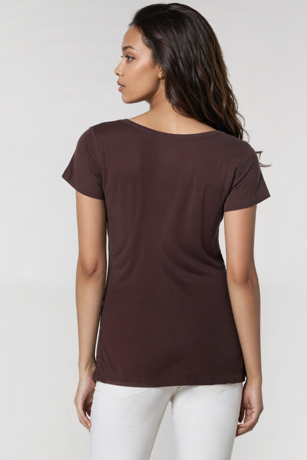 Short Sleeve Round Neck Tee | Chocolate Plum