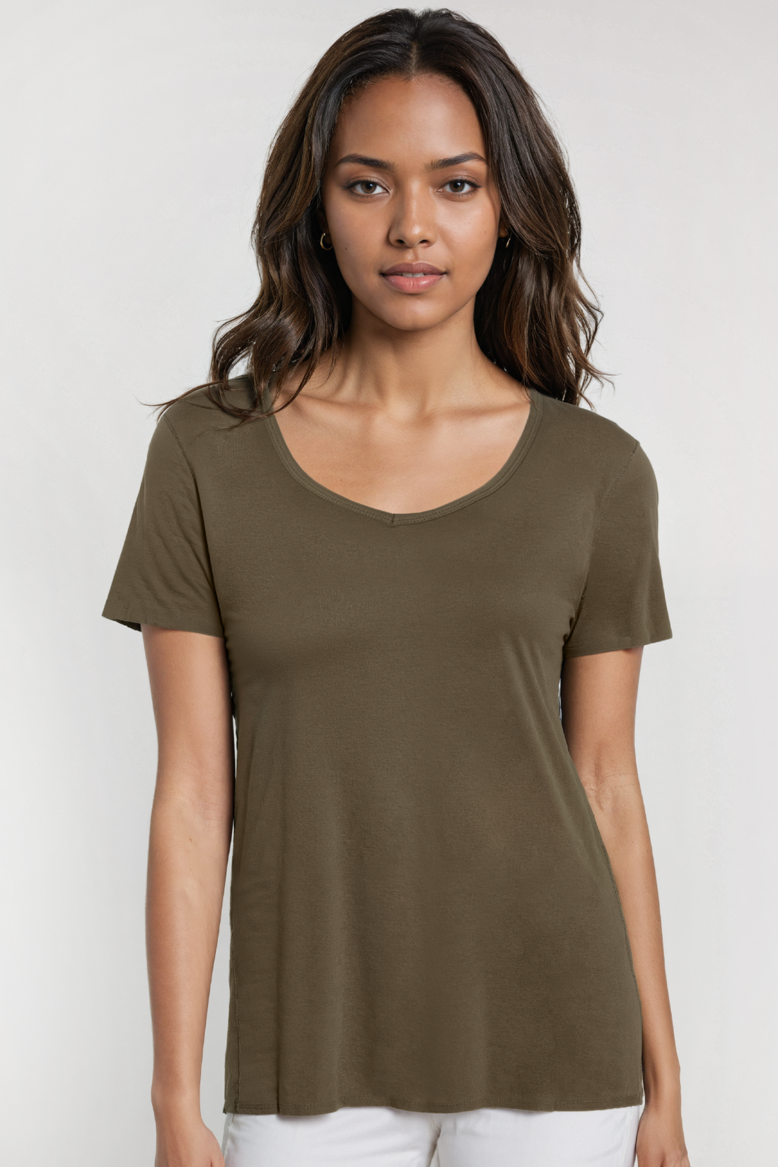 V-Neck Short Sleeve Tee | Grape Leaf