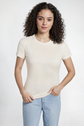 Crew-Neck Short Sleeve Tee | Egret