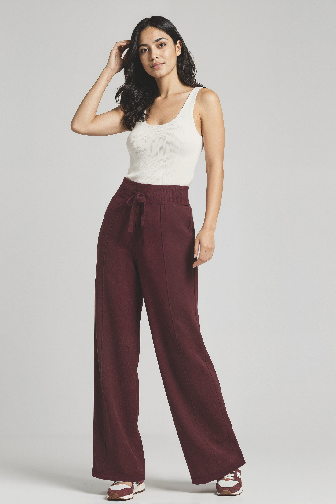 Ally Wide Leg Pant | Heather Fig