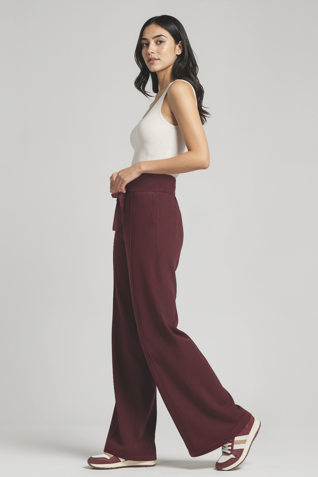 Ally Wide Leg Pant | Heather Fig