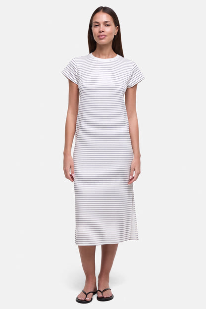 Rowyn Midi Dress | Black Mini Stripe