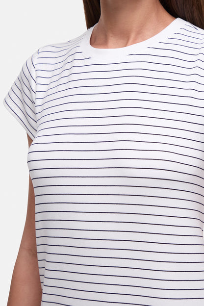 Rowyn Midi Dress | Black Mini Stripe