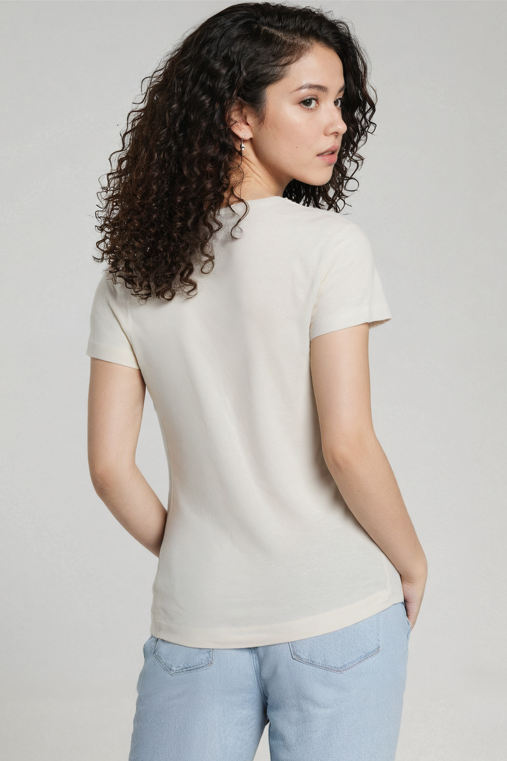 Crew-Neck Short Sleeve Tee | Egret