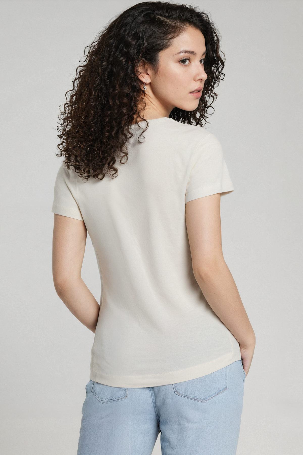 Crew-Neck Short Sleeve Tee | Egret