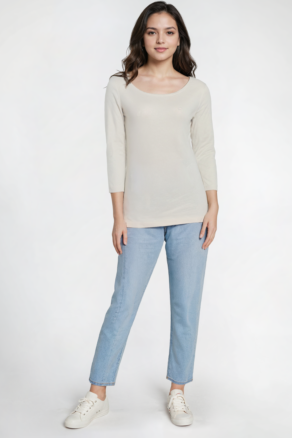 3/4 Sleeve British Tee | Egret