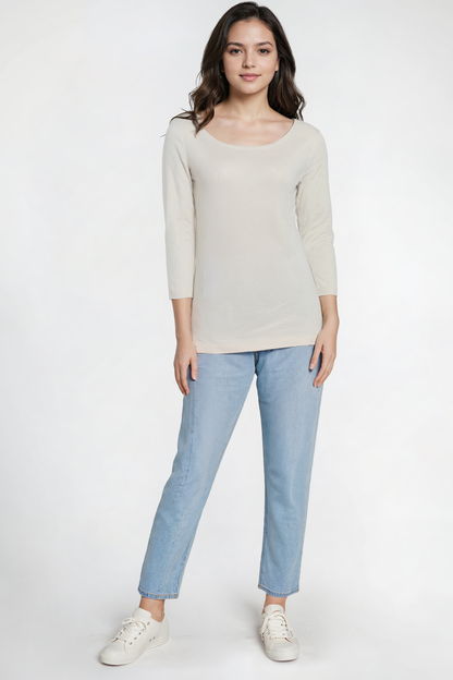 3/4 Sleeve British Tee | Egret