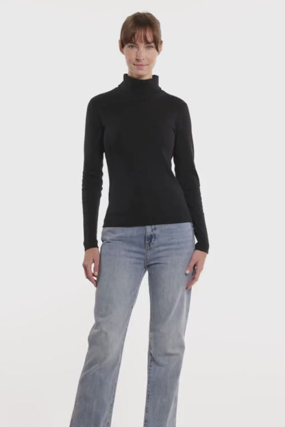 Essential Heritage Knit Turtleneck | Black