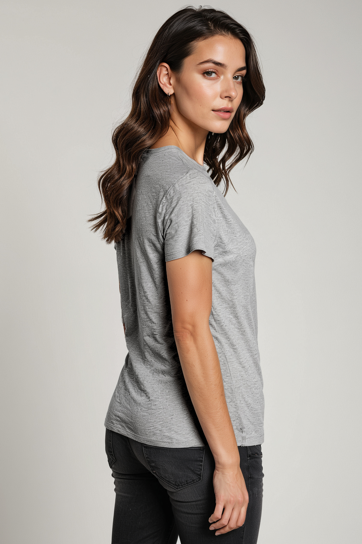 Rib Crew Tee | Heather Gray