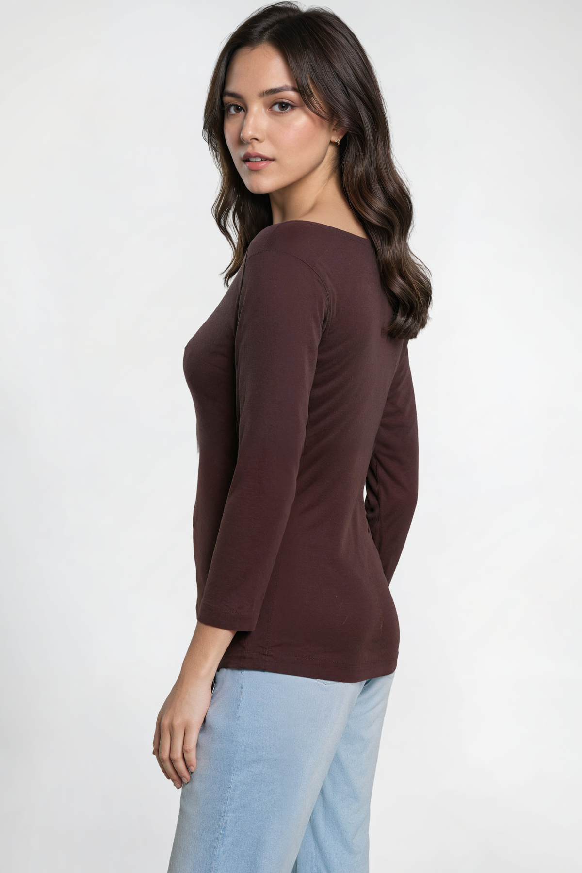 3/4 Sleeve British Tee | Chocolate Plum