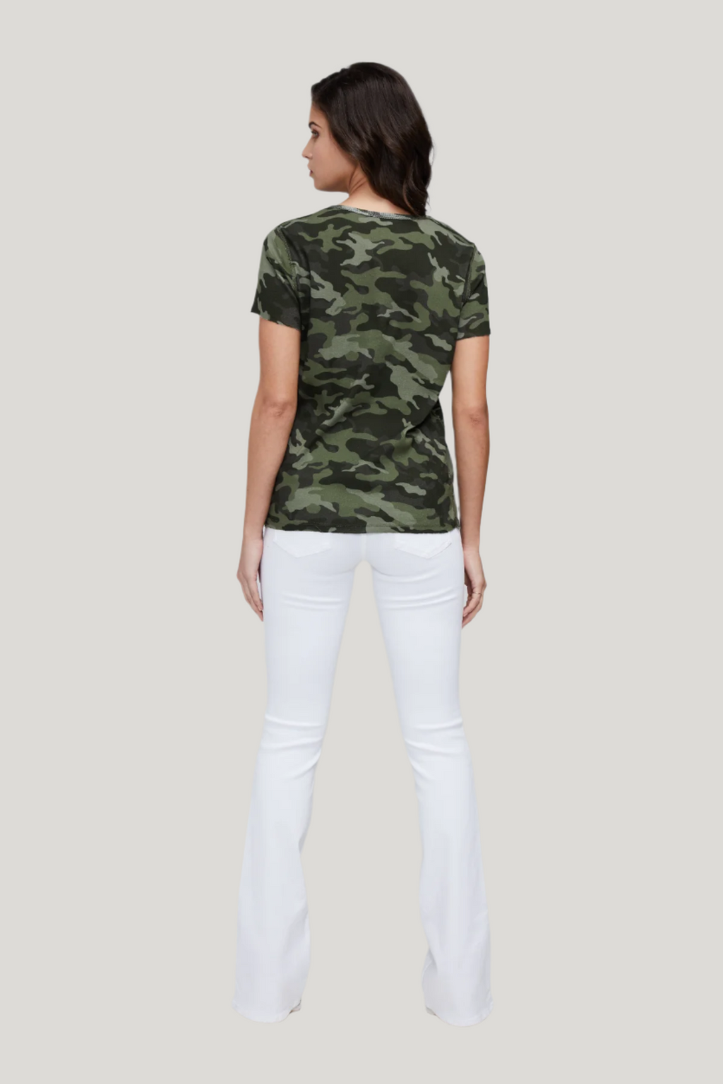 V-Neck Short Sleeve Tee | Forest Night Camo