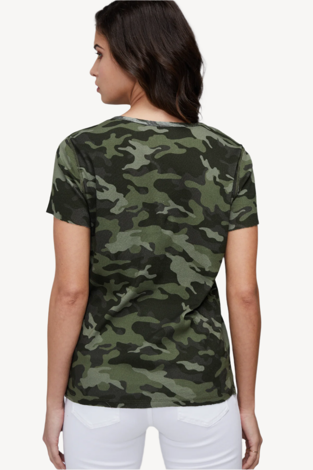 V-Neck Short Sleeve Tee | Forest Night Camo