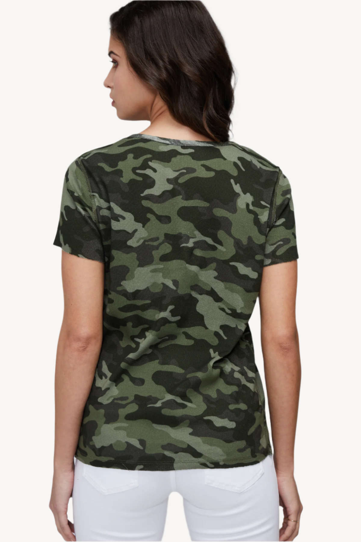 V-Neck Short Sleeve Tee | Forest Night Camo