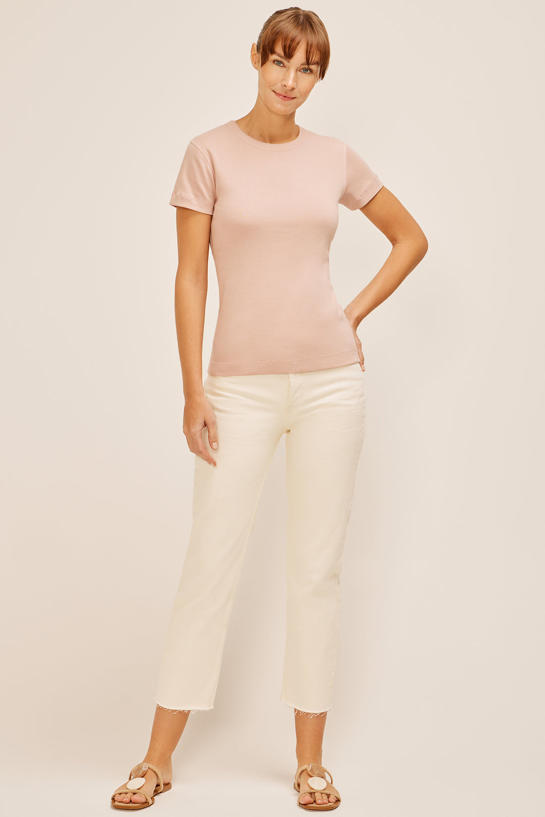 Essential Heritage Knit Crew Tee | Adobe Rose