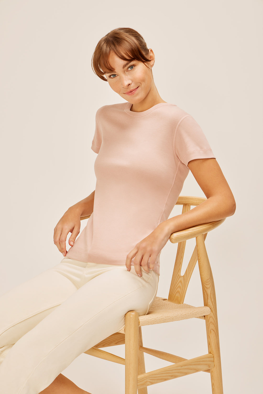 Essential Heritage Knit Crew Tee | Adobe Rose